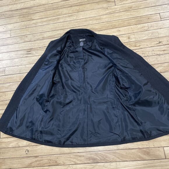 Briggs NY 100% Wool Suit Jacket Women 8 Charcoal Gray 1 Button Modern Cut Blazer - Picture 3 of 16